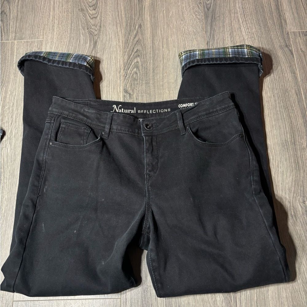 Natural Reflections Women's Black Comfort Stretch Lined Jeans Size 10 EPC
